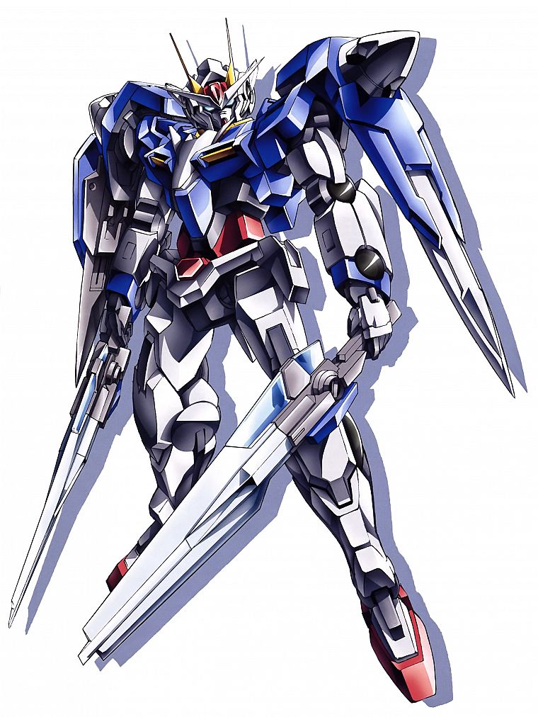 Gundam, weapons, Gundam 00, simple background, swords, GN drive - desktop wallpaper