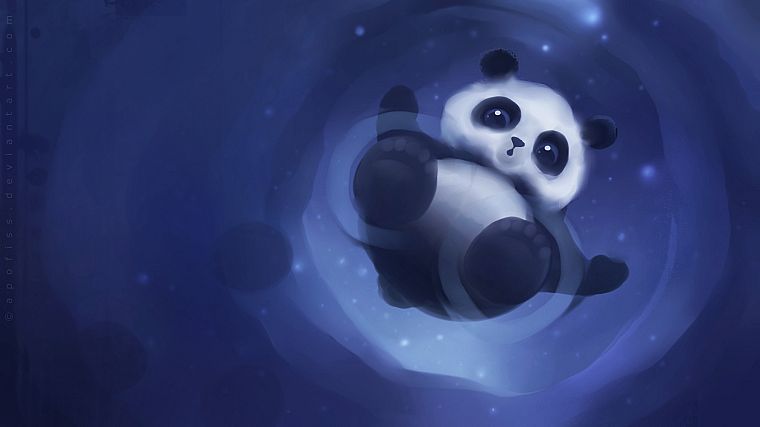 artistic, animals, DeviantART, panda bears, artwork, Apofiss - desktop wallpaper