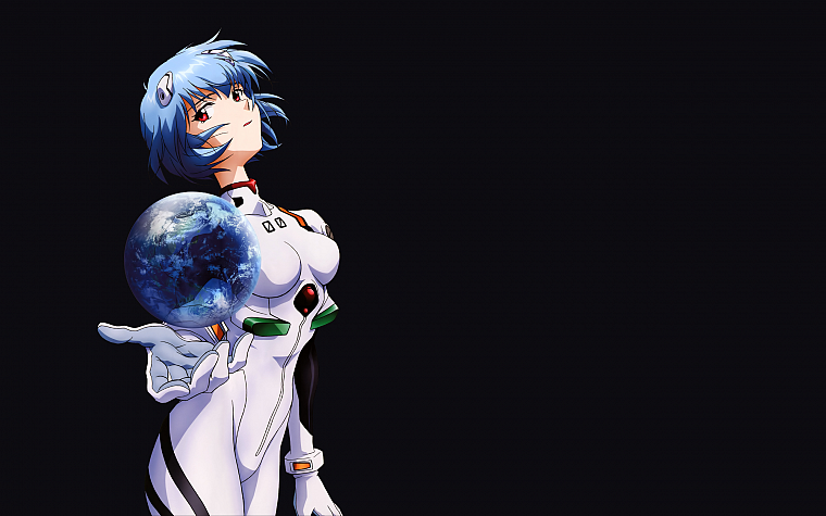 black, Ayanami Rei, Neon Genesis Evangelion, globes, EVAs - desktop wallpaper