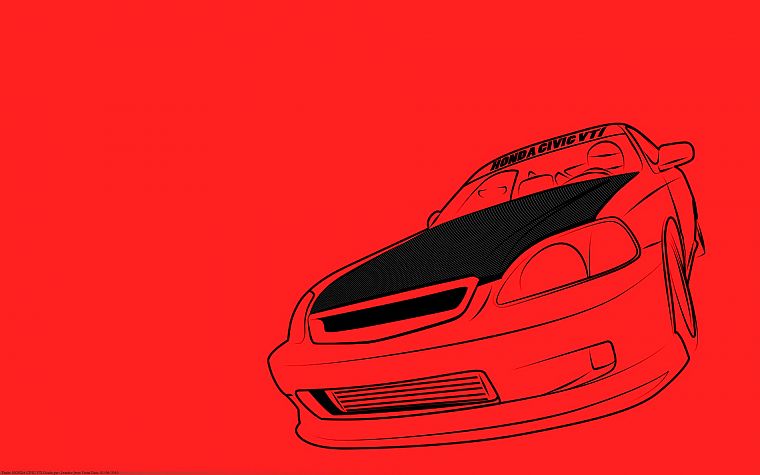 Honda, cars, vehicles, line drawing - desktop wallpaper