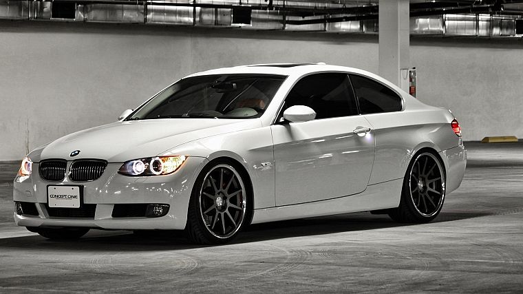 BMW, white, wheels, BMW 3 Series, LED - desktop wallpaper