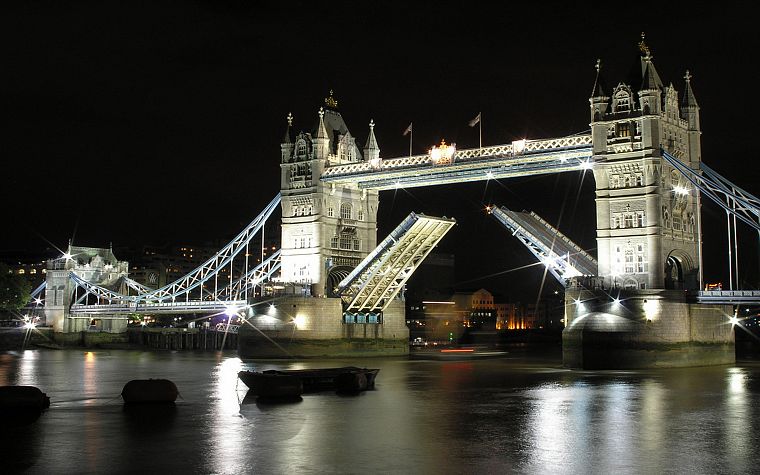 cityscapes, night, architecture, London, buildings, Tower Bridge - desktop wallpaper