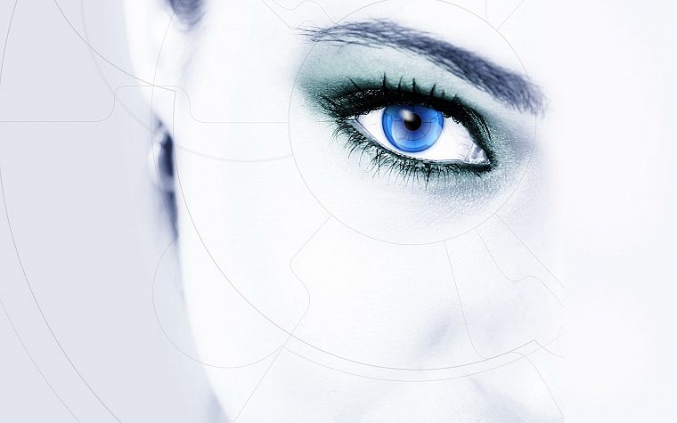 women, close-up, eyes, white, blue eyes - desktop wallpaper