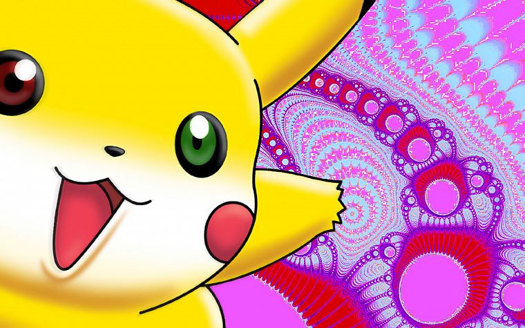 Pokemon, Pikachu, fractals, funny - desktop wallpaper