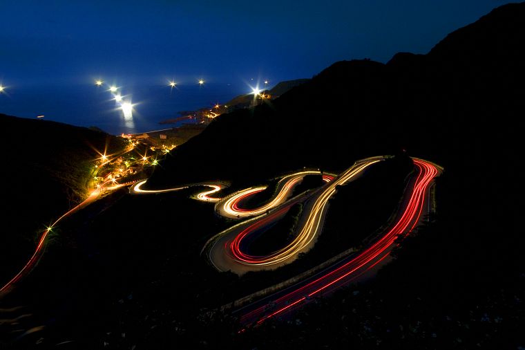 night, lights, roads, Taiwan, long exposure, night shot - desktop wallpaper