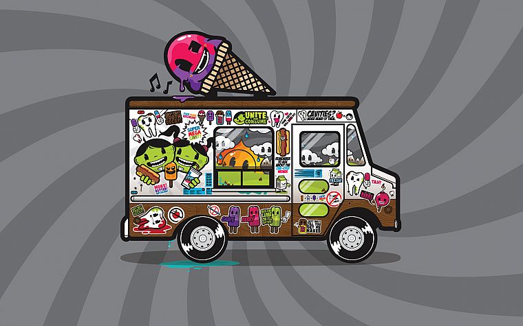 ice cream, trucks, vehicles, JThree Concepts, Jared Nickerson - desktop wallpaper