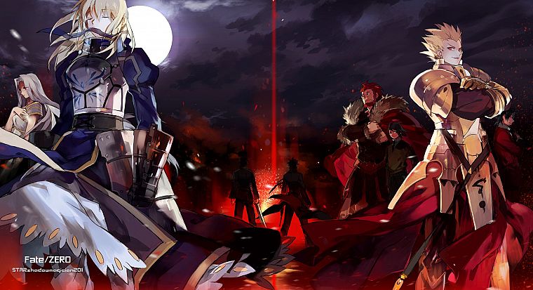 Fate/Stay Night, night, rider, armor, Gilgamesh, Saber, Fate/Zero, Irisviel von Einzbern, Waver Velvet, Rider (Fate/Zero), Fate series - desktop wallpaper