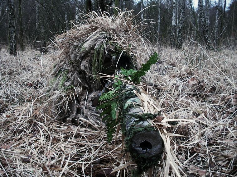 forests, snipers, camouflage, ghillie suit - desktop wallpaper