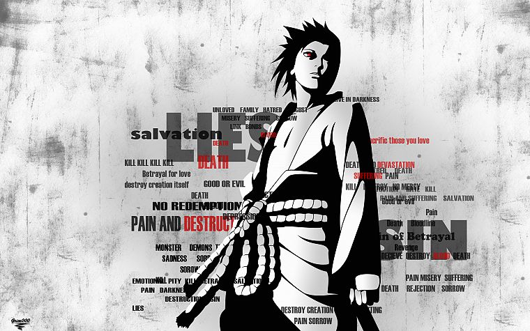 Uchiha Sasuke, Naruto: Shippuden, Sharingan - desktop wallpaper