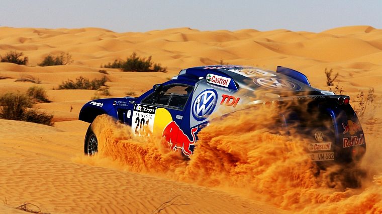 deserts, rally, Volkswagen, Red Bull - desktop wallpaper