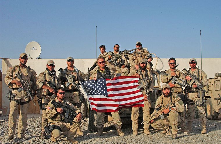 soldiers, flags, USA - desktop wallpaper