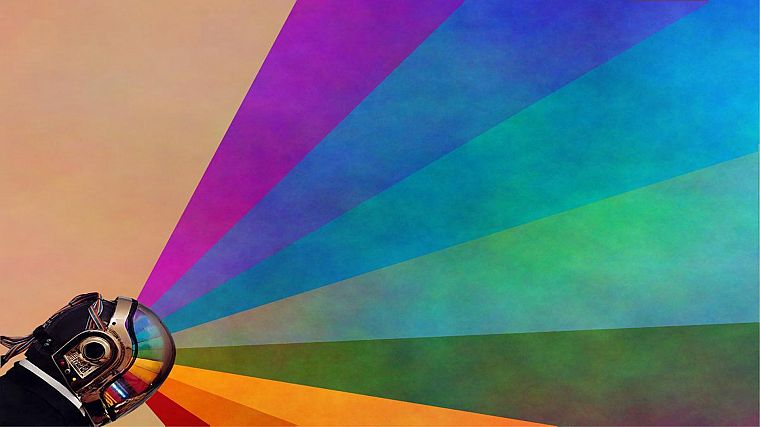 Anonymous, music, Daft Punk, rainbows - desktop wallpaper