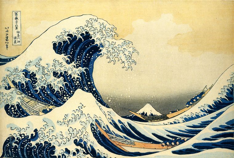 The Great Wave off Kanagawa, Katsushika Hokusai, Thirty-six Views of Mount Fuji - desktop wallpaper