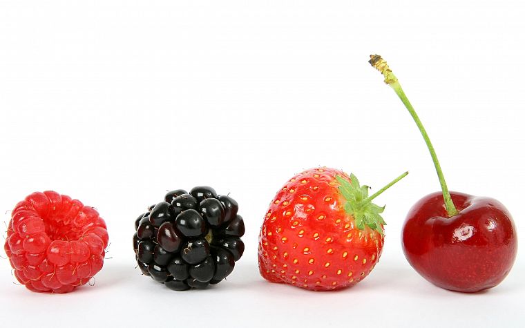 fruits, white background - desktop wallpaper