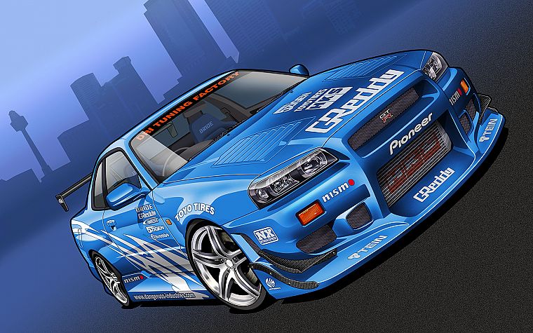 cars, tuning, Nissan Skyline - desktop wallpaper