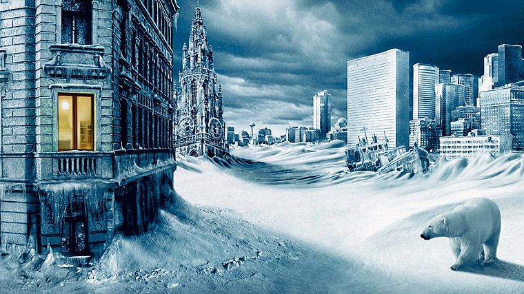 Ice Age, apocalypse, towns, cities - desktop wallpaper
