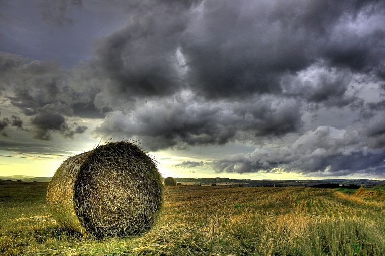 sunset, clouds, landscapes, fields, Czech Republic, HDR photography - desktop wallpaper