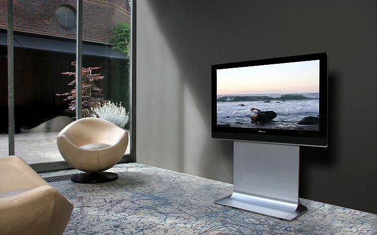 TV, couch, trees, room, interior - desktop wallpaper