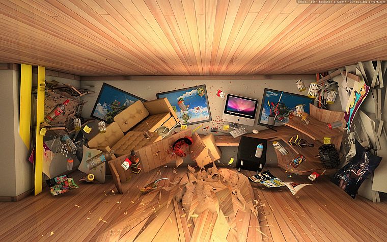 3D view, room, home, artwork - desktop wallpaper