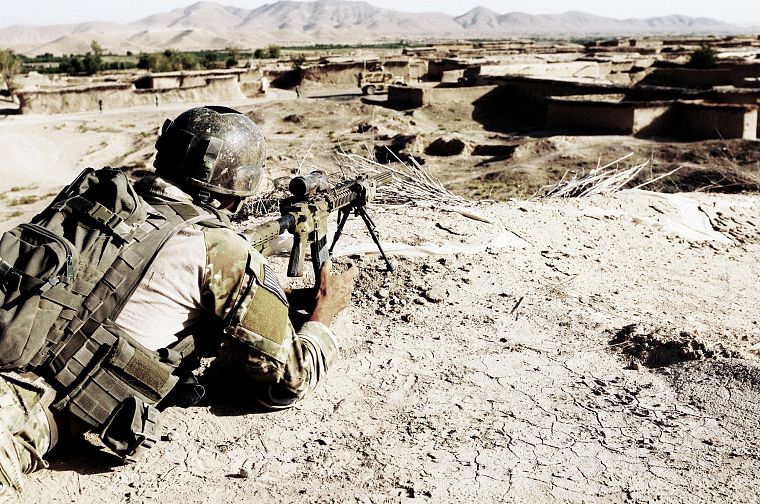 rifles, American, soldier, Afghanistan - desktop wallpaper