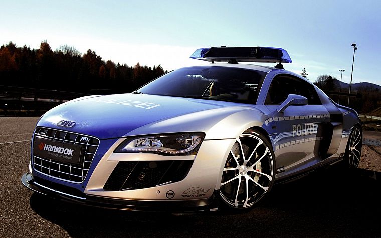 cars, police, vehicles, Audi R8 - desktop wallpaper