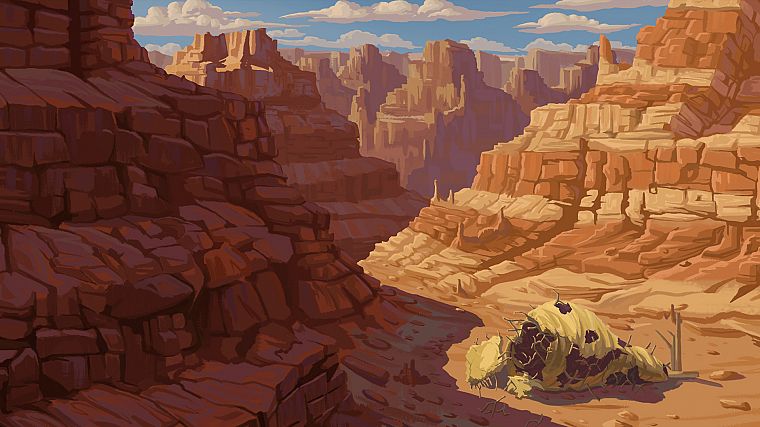 deserts, canyon, artwork - desktop wallpaper