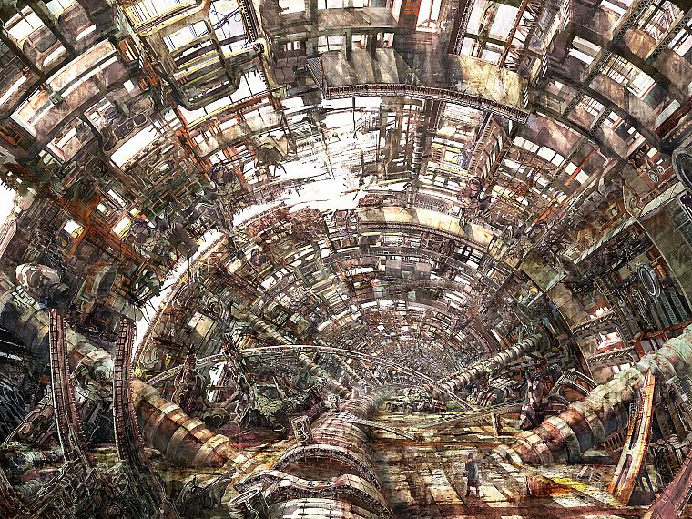 Large Hadron Collider, detailed - desktop wallpaper