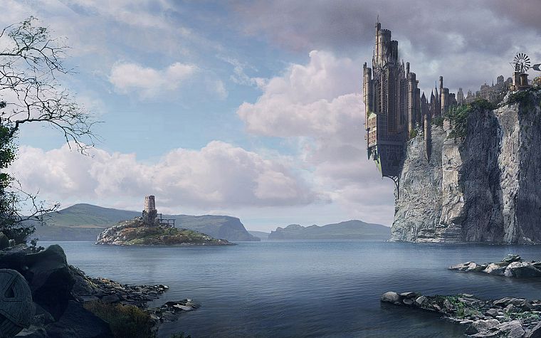 castles, fantasy art - desktop wallpaper