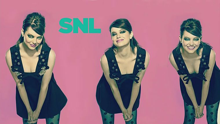 women, Emma Stone, Saturday Night Live - desktop wallpaper