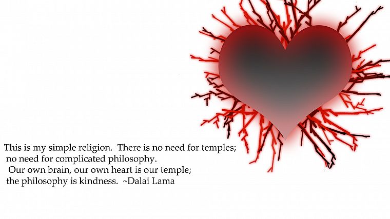red, white, quotes, religion, Buddhism, hearts, Dalai Lama, littleTeufel - desktop wallpaper