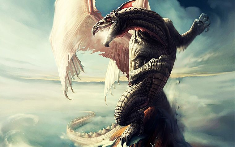 clouds, dragons, skyscapes - desktop wallpaper