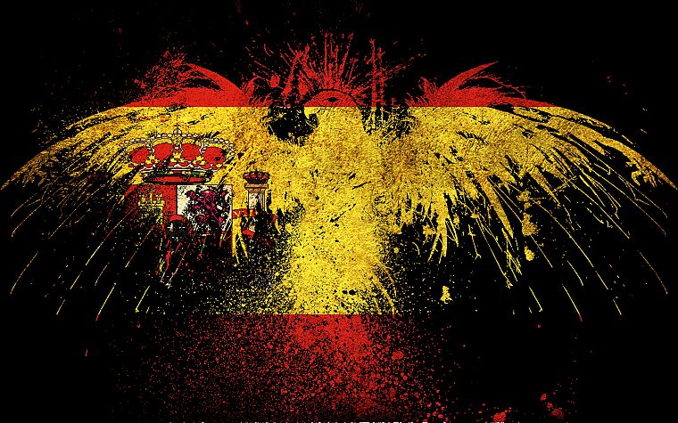 grunge, eagles, flags, Spain - desktop wallpaper