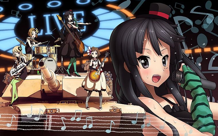 K-ON!, guitars, Akiyama Mio, anime girls - desktop wallpaper