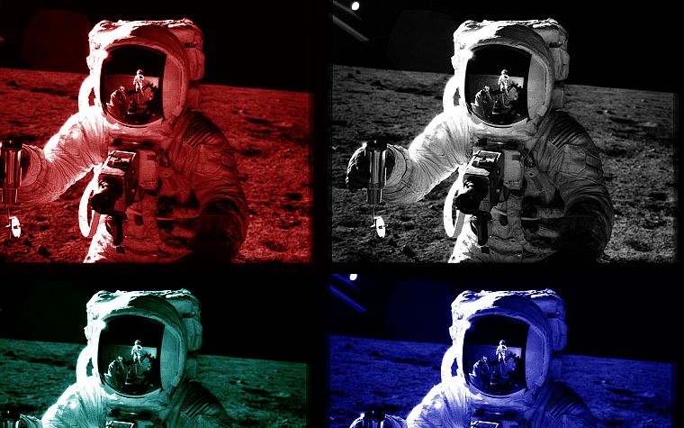 astronauts, moonwalk - desktop wallpaper