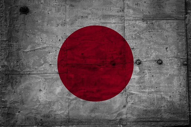 Japan, grunge, flags - desktop wallpaper