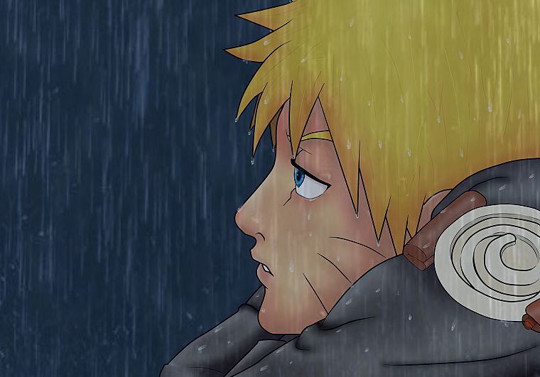 rain, Naruto: Shippuden, Uzumaki Naruto - desktop wallpaper
