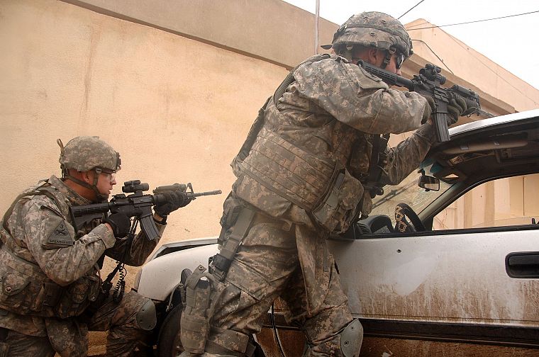 soldiers, military, M4A1 - desktop wallpaper