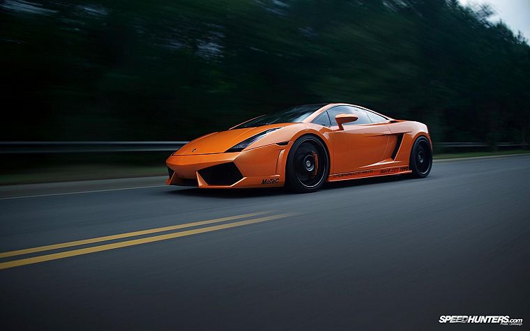 cars, Lamborghini, roads, orange cars - desktop wallpaper