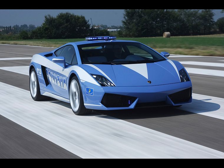 cars, police, vehicles, Lamborghini Gallardo, italian cars, front angle view - desktop wallpaper