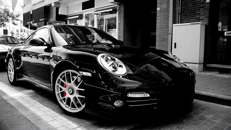 Porsche, cars, black cars - desktop wallpaper