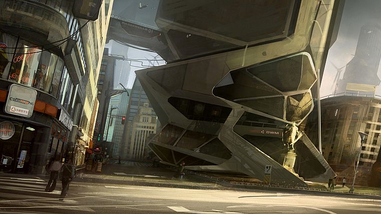 cityscapes, architecture, buildings, concept art, contemporary, artwork, Deus Ex: Human Revolution - desktop wallpaper