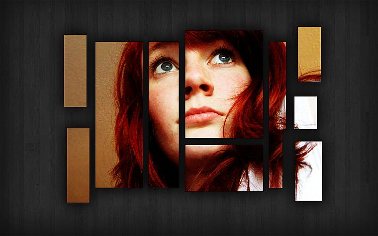women, redheads, panels - desktop wallpaper