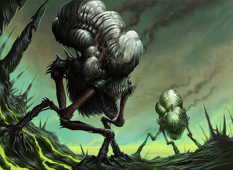 monsters, Magic: The Gathering, artwork, Dave Allsop - desktop wallpaper