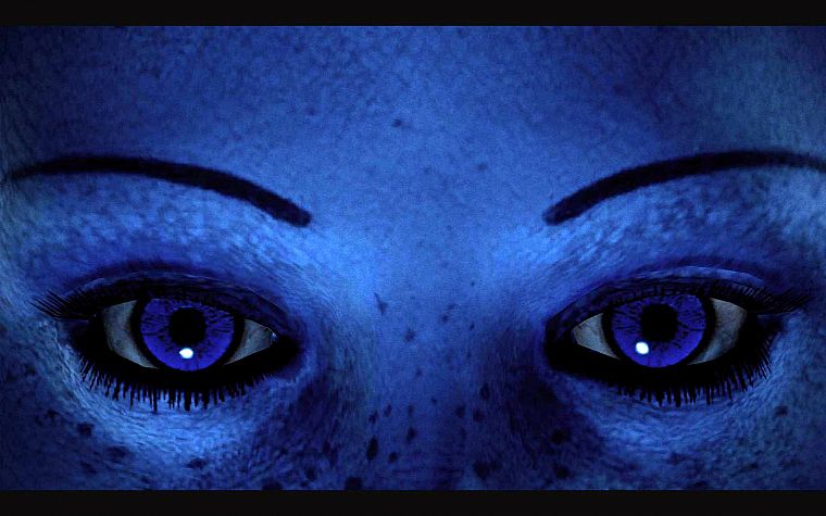 close-up, blue, eyes, blue eyes, Mass Effect, doctor, freckles, eyebrows, Asari, Liara TSoni - desktop wallpaper
