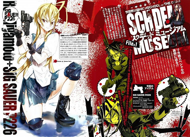 school uniforms, Highschool of the Dead, Miyamoto Rei, Minami Rika - desktop wallpaper