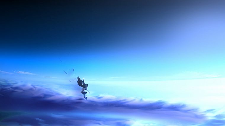 Touhou, Shameimaru Aya, skyscapes, tengu - desktop wallpaper