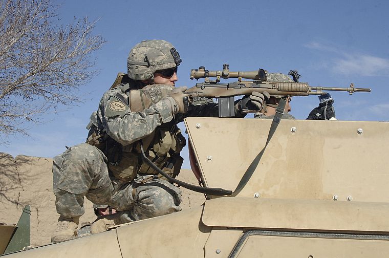 soldiers, military, men, snipers, US Army, Springfield, Humvee, HMMWV, m14, Springfield Armory, ISAF - desktop wallpaper