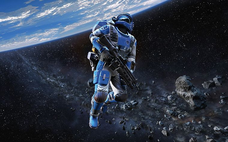 video games, outer space, planets, rocks, astronauts, Shattered Horizon - desktop wallpaper
