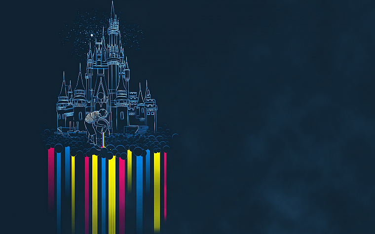 castles, rainbows - desktop wallpaper