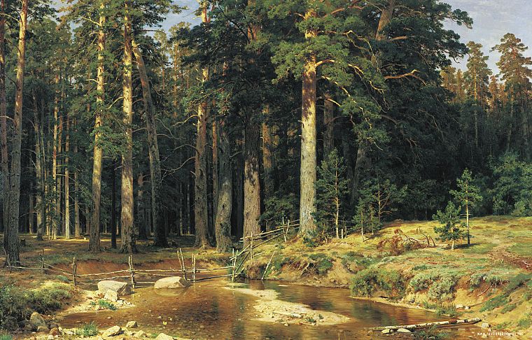 paintings, forests, artwork, Ivan Shishkin - desktop wallpaper